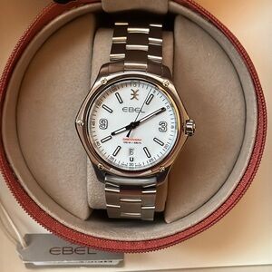 *SOLD* EBEL Discovery Ref.1216399 Men’s White Dial 41mm Stainless Steel Watch